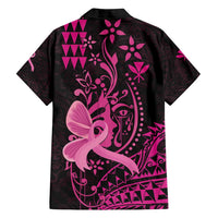 Hawaii Breast Cancer Family Matching Tank Maxi Dress and Hawaiian Shirt Girl Floral Kakau Pattern LT01 - Polynesian Pride