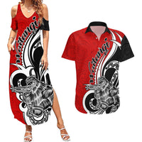 New Zealand Waitangi Day Couples Matching Summer Maxi Dress and Hawaiian Shirt Aotearoa Te Tiriti O Waitangi Kiwi Red Version LT01 Red - Polynesian Pride