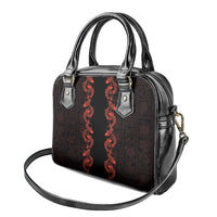 Hawaii Japan Koi Fish Red Shoulder Handbag Tapa Pattern - Polynesian Pride