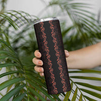 Hawaii Japan Koi Fish Red Skinny Tumbler Tapa Pattern - Polynesian Pride