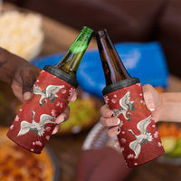 Hawaii Japan Cranes Sakura Flower Red 4 in 1 Can Cooler Tumbler Japan Heritage Spirit LT01 - Polynesian Pride