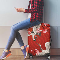 Hawaii Japan Cranes Sakura Flower Red Luggage Cover Japan Heritage Spirit LT01 - Polynesian Pride