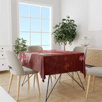 Hawaii Japan Cranes Sakura Flower Red Tablecloth Japan Heritage Spirit - Polynesian Pride