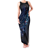 Personalised Matariki Paua Shell New Zealand Family Matching Tank Maxi Dress and Hawaiian Shirt Haka Dance At The Starry Night LT01 Mom's Dress Black - Polynesian Pride