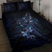 Matariki Paua Shell New Zealand Quilt Bed Set Haka Dance At The Starry Night LT01 Black - Polynesian Pride