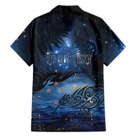Personalised Matariki Kiwi Family Matching Off Shoulder Short Dress and Hawaiian Shirt Silver Fern