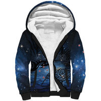 Personalised Matariki Kiwi Sherpa Hoodie Silver Fern LT01 Unisex Black - Polynesian Pride