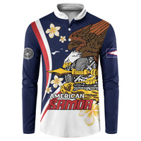 Personalized American Samoa Button Sweatshirt Amerika Samoa Bald Eagle