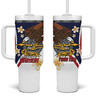 Personalized American Samoa Tumbler With Handle Amerika Samoa Bald Eagle