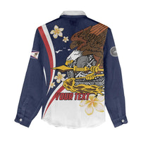 Personalized American Samoa Women Casual Shirt Amerika Samoa Bald Eagle