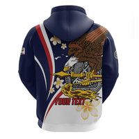Personalized American Samoa Zip Hoodie Amerika Samoa Bald Eagle