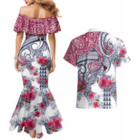 Hawaii Kakau Mix Paisley Pattern Couples Matching Mermaid Dress and Hawaiian Shirt Polynesian Tropical Unique Style LT01 - Polynesian Pride