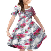 Hawaii Kakau Mix Paisley Pattern Family Matching Mermaid Dress and Hawaiian Shirt Polynesian Tropical Unique Style LT01 Daughter's Dress White - Polynesian Pride