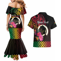Personalised Vanuatu Port Vila Stay Strong Couples Matching Mermaid Dress and Hawaiian Shirt Long God Yumi Stanap LT01 - Polynesian Pride