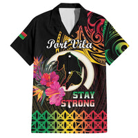 Personalised Vanuatu Port Vila Stay Strong Family Matching Long Sleeve Bodycon Dress and Hawaiian Shirt Long God Yumi Stanap LT01 Dad's Shirt - Short Sleeve Black - Polynesian Pride