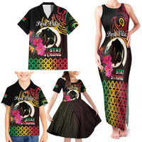 Personalised Vanuatu Port Vila Stay Strong Family Matching Tank Maxi Dress and Hawaiian Shirt Long God Yumi Stanap LT01 - Polynesian Pride