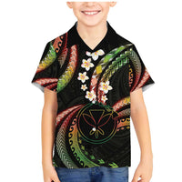 Hawaii Map Kanaka Maoli Family Matching Mermaid Dress and Hawaiian Shirt Fantastic Frangipani Reggae LT01 Son's Shirt Reggae - Polynesian Pride