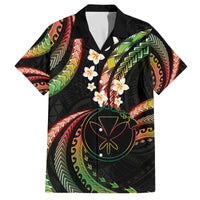 Hawaii Map Kanaka Maoli Family Matching Off The Shoulder Long Sleeve Dress and Hawaiian Shirt Fantastic Frangipani Reggae LT01 Dad's Shirt - Short Sleeve Reggae - Polynesian Pride
