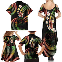 Hawaii Map Kanaka Maoli Family Matching Summer Maxi Dress and Hawaiian Shirt Fantastic Frangipani Reggae LT01 - Polynesian Pride