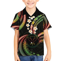 Hawaii Map Kanaka Maoli Family Matching Summer Maxi Dress and Hawaiian Shirt Fantastic Frangipani Reggae LT01 Son's Shirt Reggae - Polynesian Pride