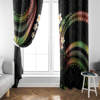 Hawaii Map Kanaka Maoli Window Curtain Fantastic Frangipani Reggae