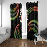 Hawaii Map Kanaka Maoli Window Curtain Fantastic Frangipani Reggae