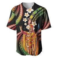 Hawaii King Kamehameha Baseball Jersey Fantastic Plumeria Reggae LT01 Reggae - Polynesian Pride