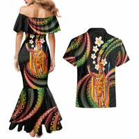 Hawaii King Kamehameha Couples Matching Mermaid Dress and Hawaiian Shirt Fantastic Plumeria Reggae LT01 - Polynesian Pride