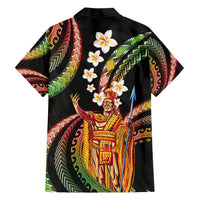 Hawaii King Kamehameha Family Matching Long Sleeve Bodycon Dress and Hawaiian Shirt Fantastic Plumeria Reggae LT01 - Polynesian Pride