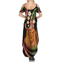 Hawaii King Kamehameha Family Matching Summer Maxi Dress and Hawaiian Shirt Fantastic Plumeria Reggae LT01 - Polynesian Pride