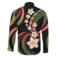 Hawaii Plumeria Reggae Family Matching Short Sleeve Bodycon Dress and Hawaiian Shirt Polynesian Pattern