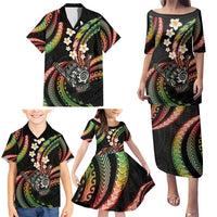 Hawaii Shaka Sign Family Matching Puletasi and Hawaiian Shirt Fantastic Frangipani Reggae LT01 - Polynesian Pride