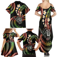 Hawaii Shaka Sign Family Matching Summer Maxi Dress and Hawaiian Shirt Fantastic Frangipani Reggae LT01 - Polynesian Pride