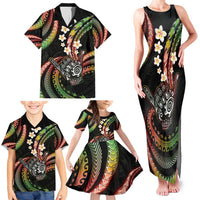 Hawaii Shaka Sign Family Matching Tank Maxi Dress and Hawaiian Shirt Fantastic Frangipani Reggae LT01 - Polynesian Pride
