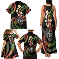 Hawaii Shaka Sign Family Matching Tank Maxi Dress and Hawaiian Shirt Fantastic Frangipani Reggae LT01 - Polynesian Pride