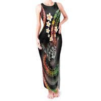 Hawaii Shaka Sign Tank Maxi Dress Fantastic Frangipani Reggae LT01 Women Reggae - Polynesian Pride