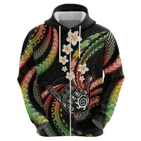 Hawaii Shaka Sign Zip Hoodie Fantastic Frangipani Reggae