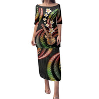 Hawaiian Ukulele Family Matching Puletasi and Hawaiian Shirt Jawaiian Fantastic Plumeria LT01 Mom's Dress Reggae - Polynesian Pride