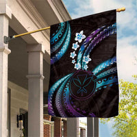 Hawaii Map Kanaka Maoli Garden Flag Fantastic Frangipani Amethyst Gradient