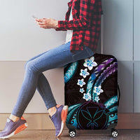 Hawaii Map Kanaka Maoli Luggage Cover Fantastic Frangipani Amethyst Gradient