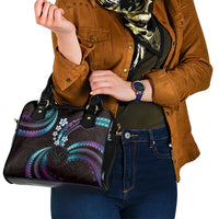 Hawaii Map Kanaka Maoli Shoulder Handbag Fantastic Frangipani Amethyst Gradient LT01 - Polynesian Pride