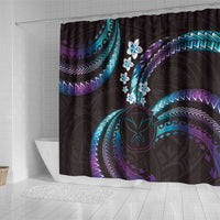 Hawaii Map Kanaka Maoli Shower Curtain Fantastic Frangipani Amethyst Gradient LT01 - Polynesian Pride