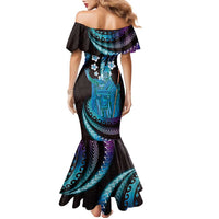 Hawaii King Kamehameha Family Matching Mermaid Dress and Hawaiian Shirt Fantastic Plumeria Amethyst Gradient LT01 - Polynesian Pride
