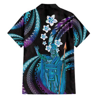 Hawaii King Kamehameha Family Matching Short Sleeve Bodycon Dress and Hawaiian Shirt Fantastic Plumeria Amethyst Gradient LT01 - Polynesian Pride
