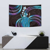 Hawaii King Kamehameha Tapestry Fantastic Plumeria Amethyst Gradient