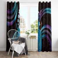 Hawaii King Kamehameha Window Curtain Fantastic Plumeria Amethyst Gradient LT01 - Polynesian Pride