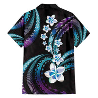 Hawaii Plumeria Family Matching Tank Maxi Dress and Hawaiian Shirt Amethyst Gradient Polynesian Pattern
