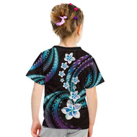 Hawaii Plumeria Kid T Shirt Amethyst Gradient Polynesian Pattern