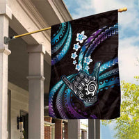 Hawaii Shaka Sign Garden Flag Fantastic Frangipani Amethyst Gradient