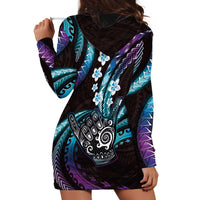 Hawaii Shaka Sign Hoodie Dress Fantastic Frangipani Amethyst Gradient